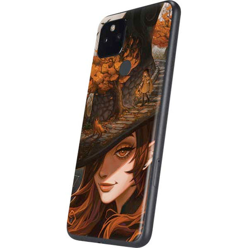 Halloween Pumpkin Witch with Fox by Ivy Dolamore Google Pixel 4a 5G Skin